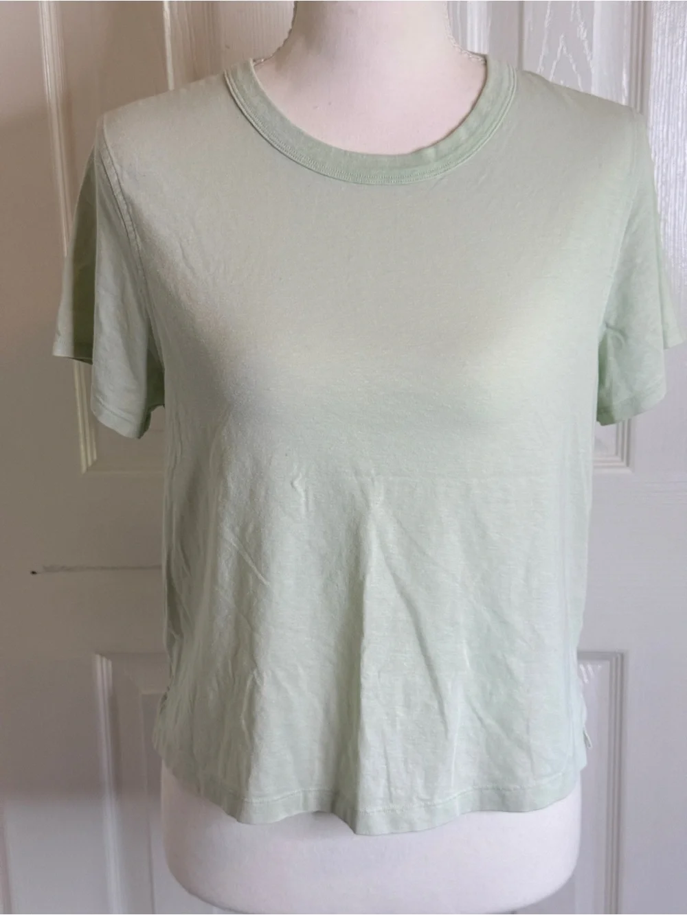 Lululemon Classic-Fit Cotton-Blend T-Shirt Mint Green Size 6 EUC